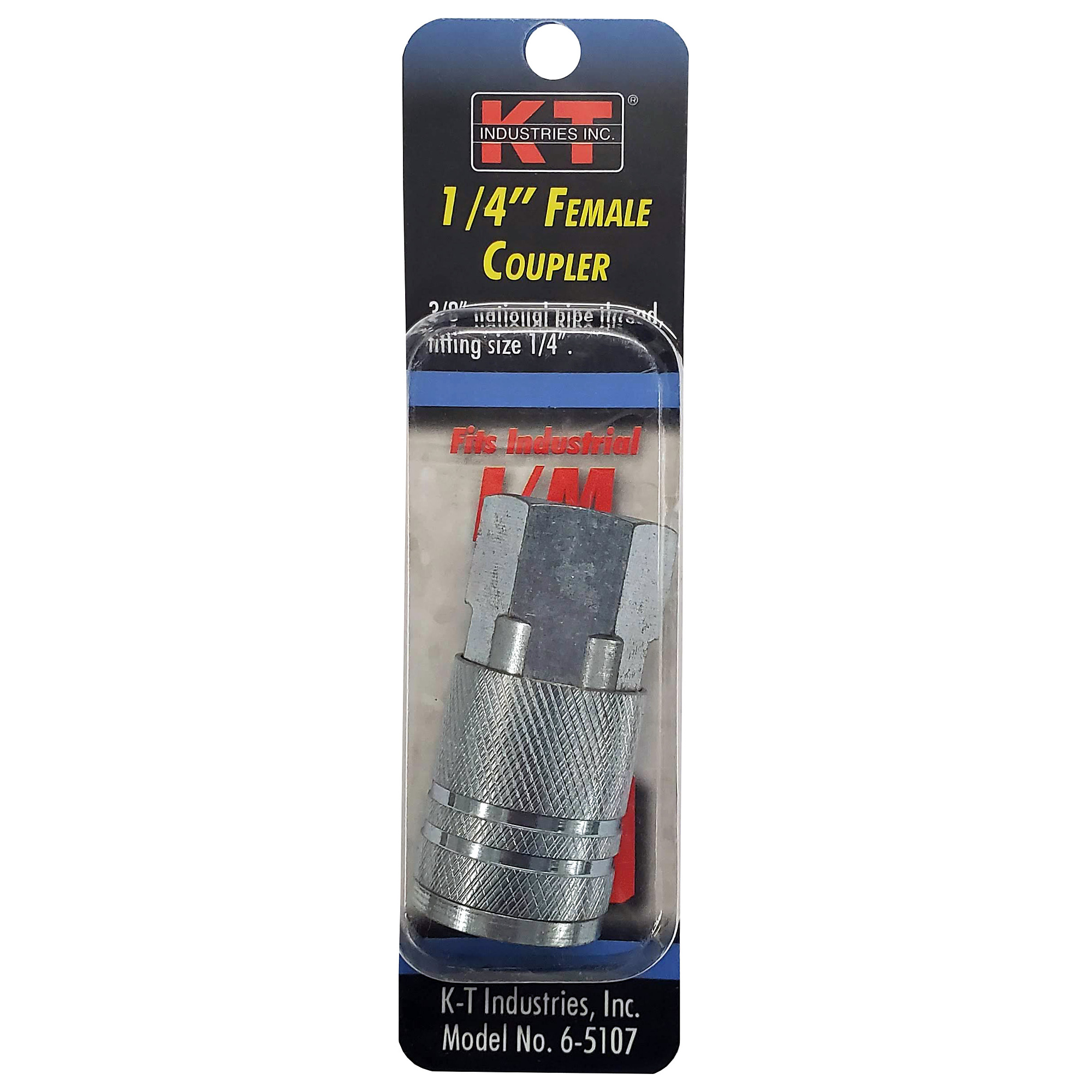 K-T Industries Industrial Coupler — 3/8in. Female NPT, 1/4in., Zinc Plated, Model# 6-5107
